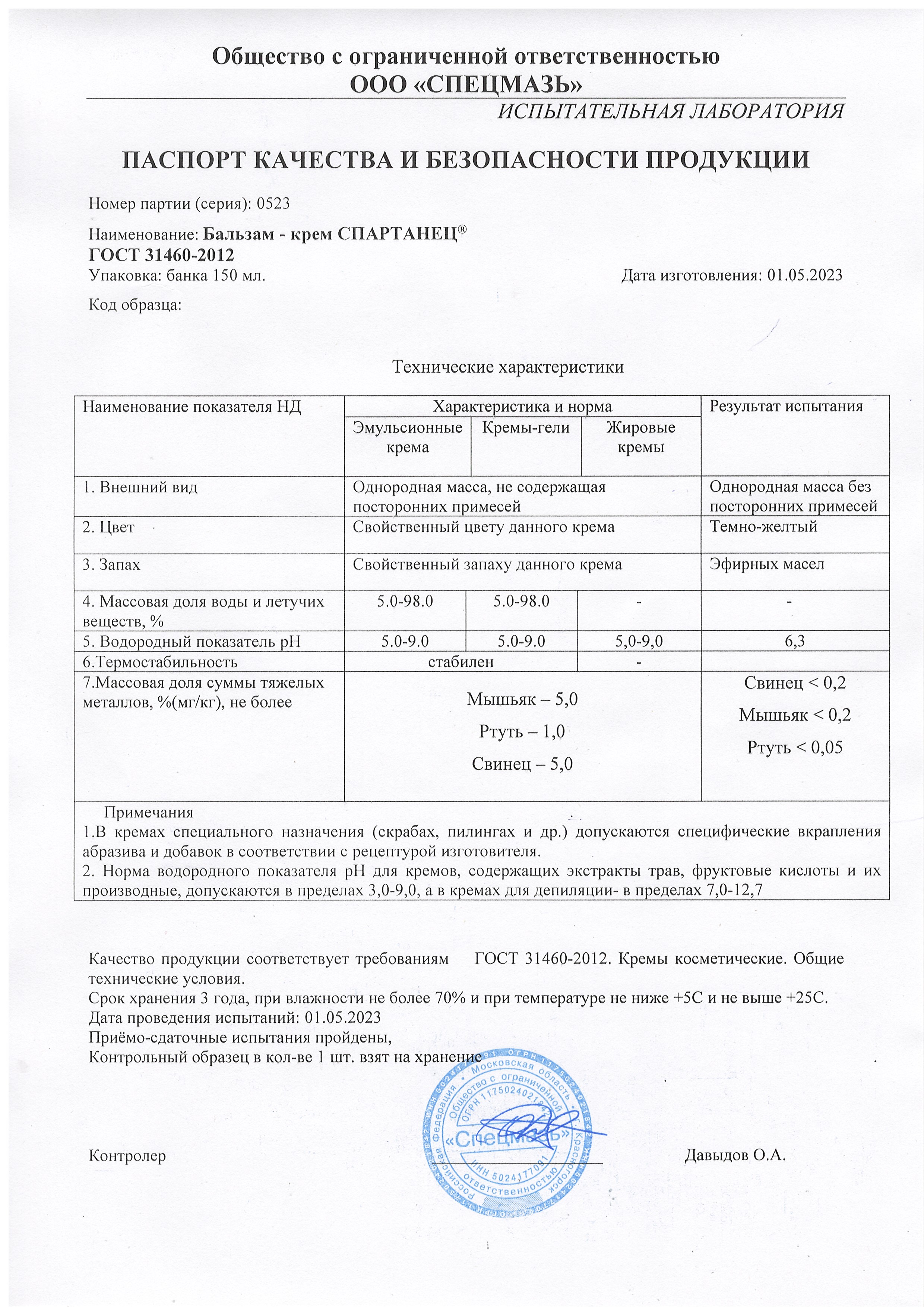Паспорт №052023